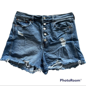 Gap‎ Denim Distressed Button Front Shorts Size 8/29